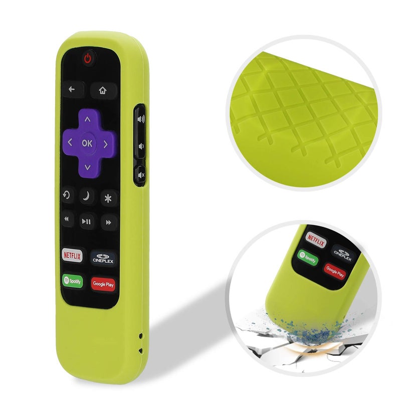 AKWOX [Nightglow Green] Case for Roku Express Remote, Akwox Light Weight [Anti Slip] Shock Proof Silicone Cover for Roku Express/Roku Premiere RC68/RC69/RC108/RC112 Standard IR Remote [Lanyard Included] - Image 5